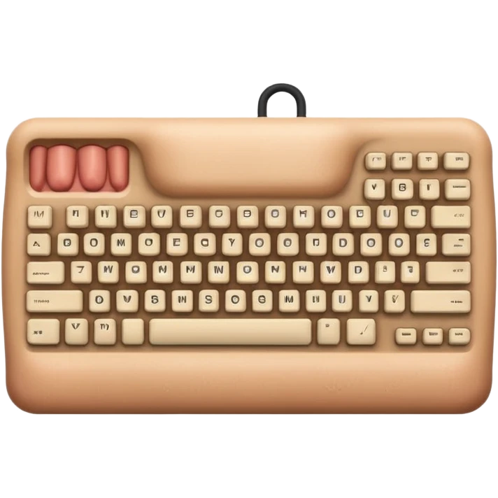 Computer keyboard missing keys, one spot replaced with exposed muscle. emoji