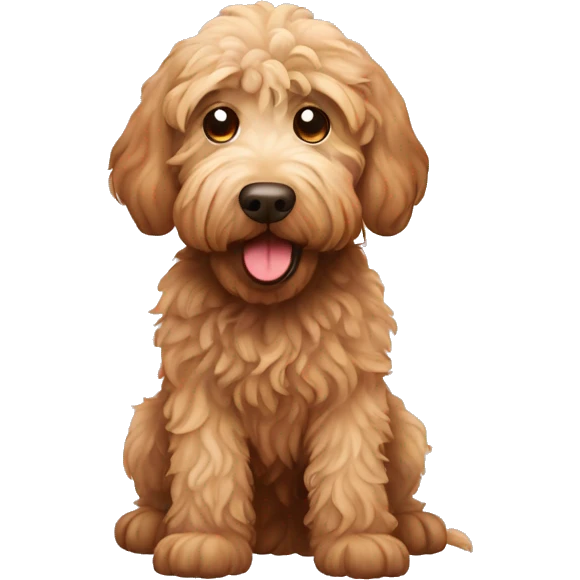 Labradoodle doing a poo emoji