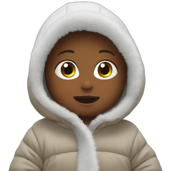 0 months baby in front of snow caped mountain emoji