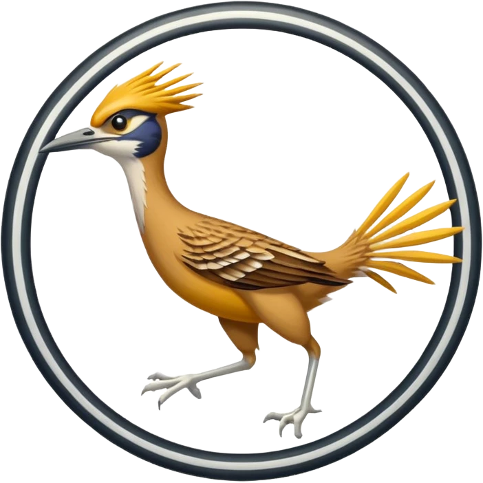 yellow roadrunner . feet are circled by a white line spinning in a circle to indicate running fast. emoji