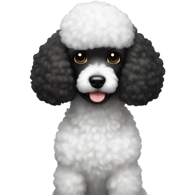 black head and white toy poodle emoji