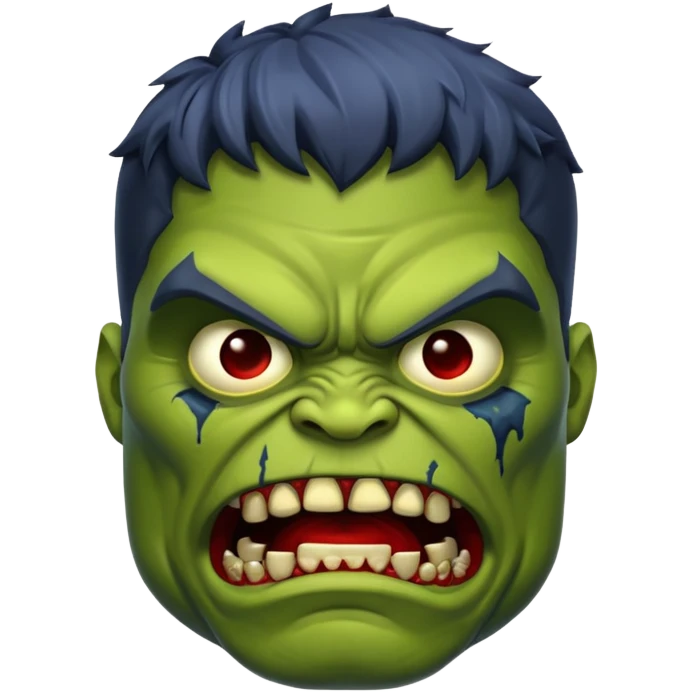 Zombie hulk face emoji