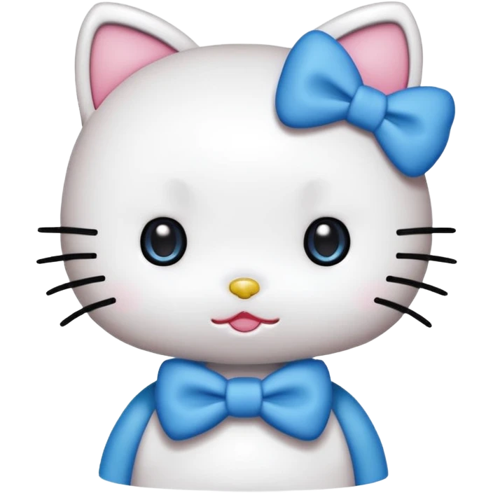 Hello kitty con un moño azul muy cute emoji