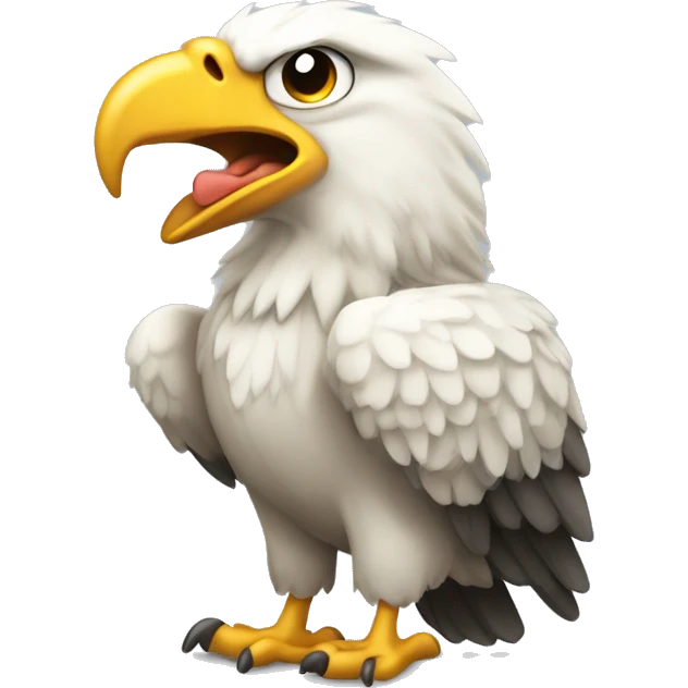 Aguila tipo caricatura feliz, triste, enojada, golpeando emoji