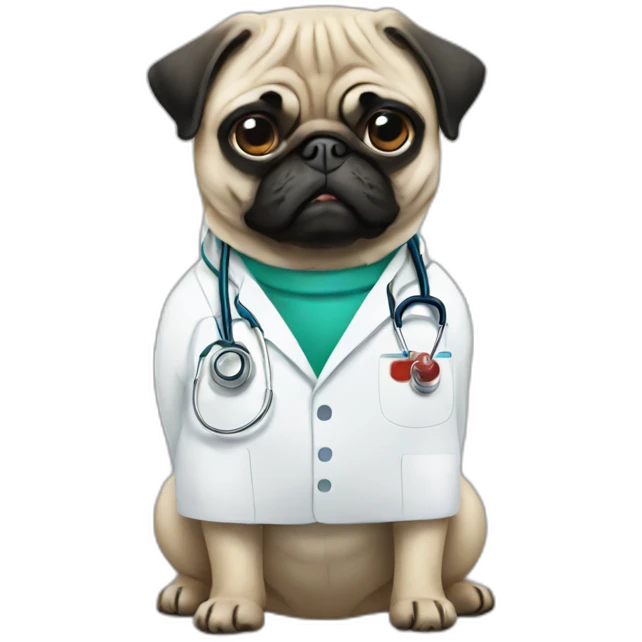 pug as a doctor emoji