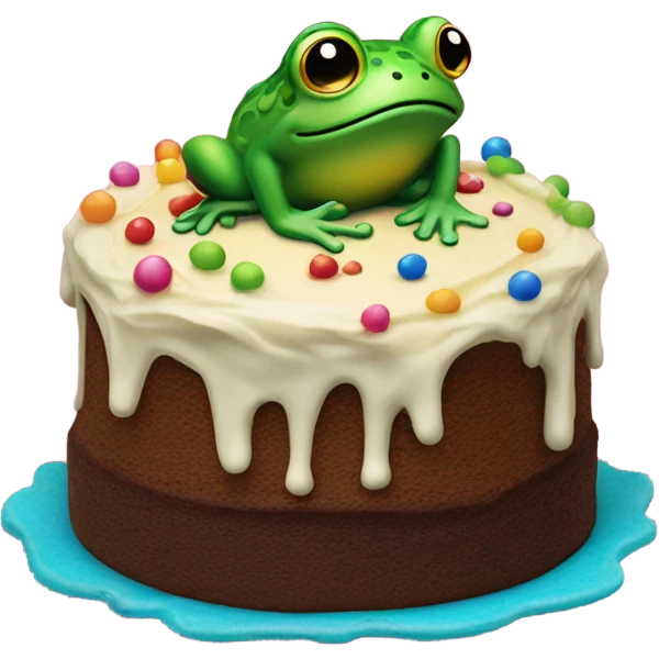 Frog with cake emoji