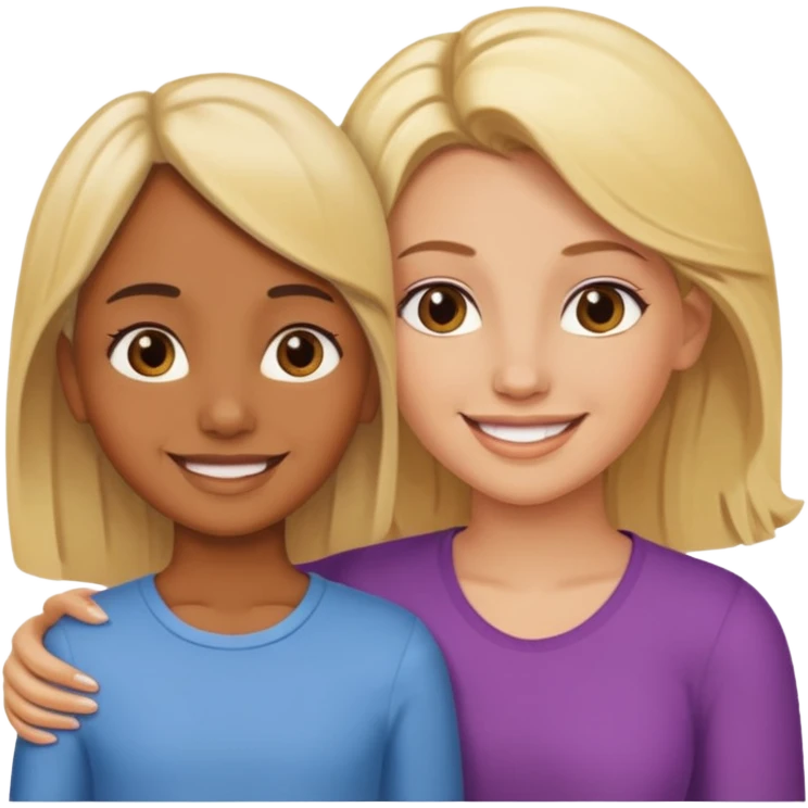 Maman brune et fille blonde emoji