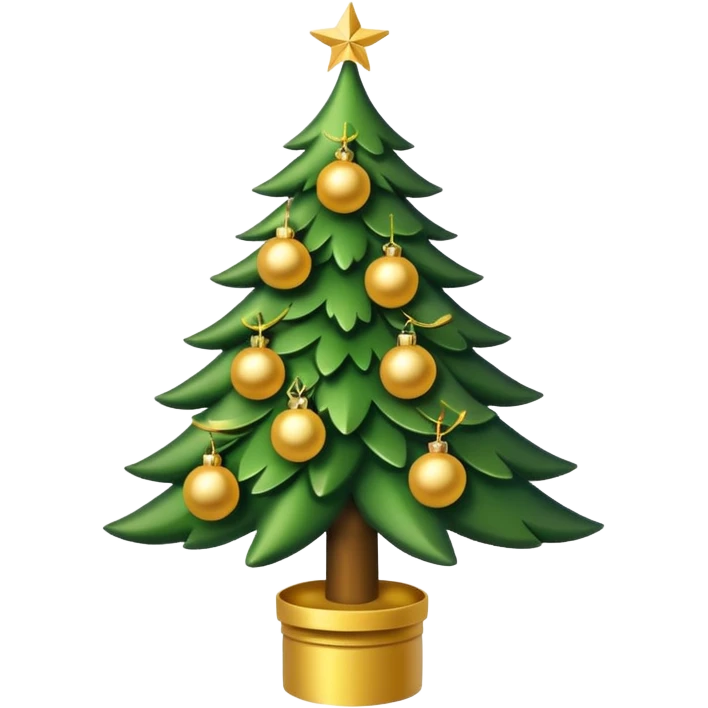 Christmas tree with Gold decorations emoji
