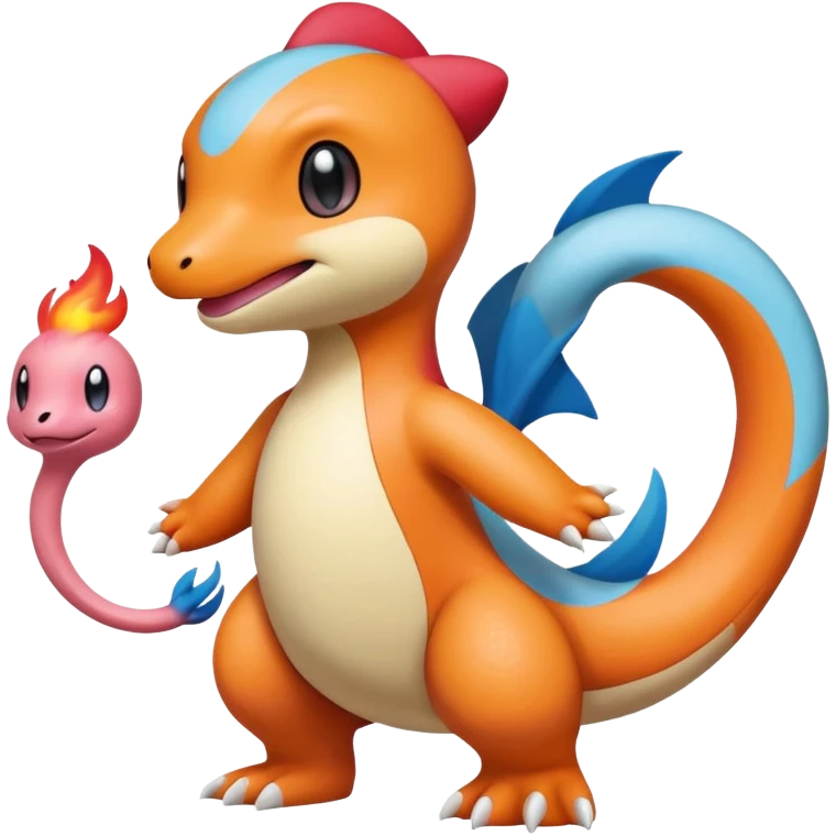 Mezprit-Charmander-Milotic-Oshawott-Pokémon-fusion, full body emoji