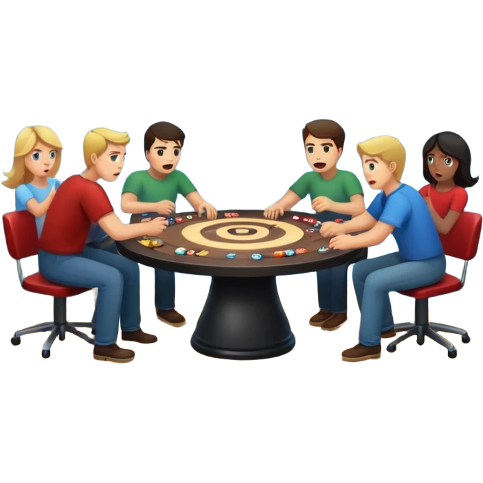 tornado carrying people at a game table emoji
