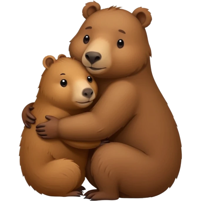 Oso con un capibara  emoji