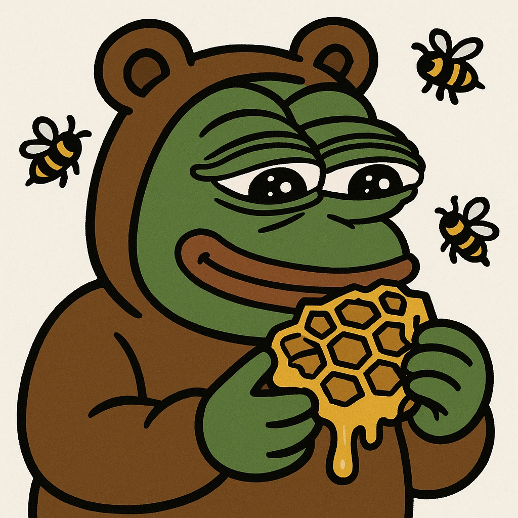 bear eating honeycomb with bees flying around emoji