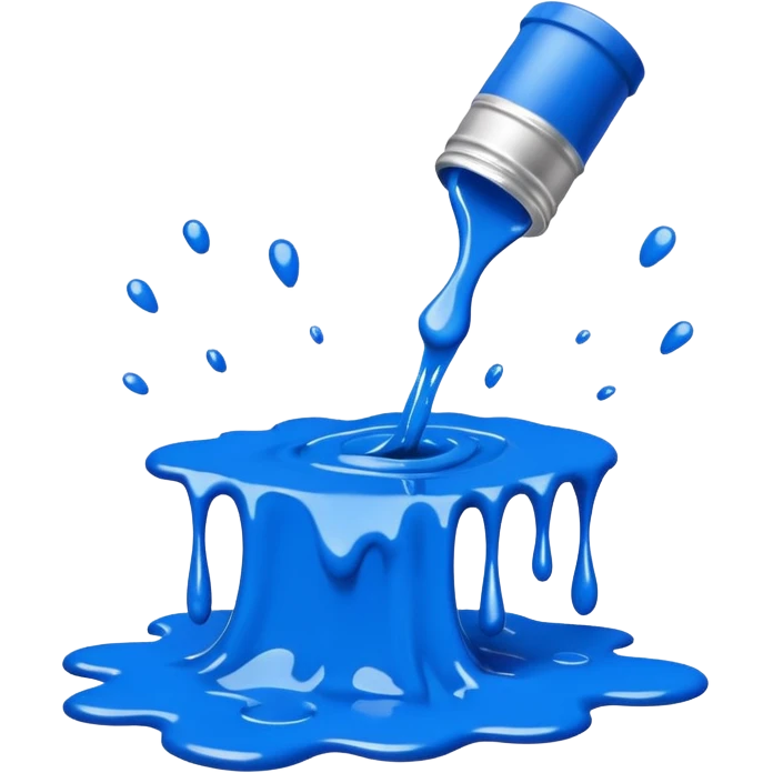 paint splatter, spilled paint, blue color. emoji