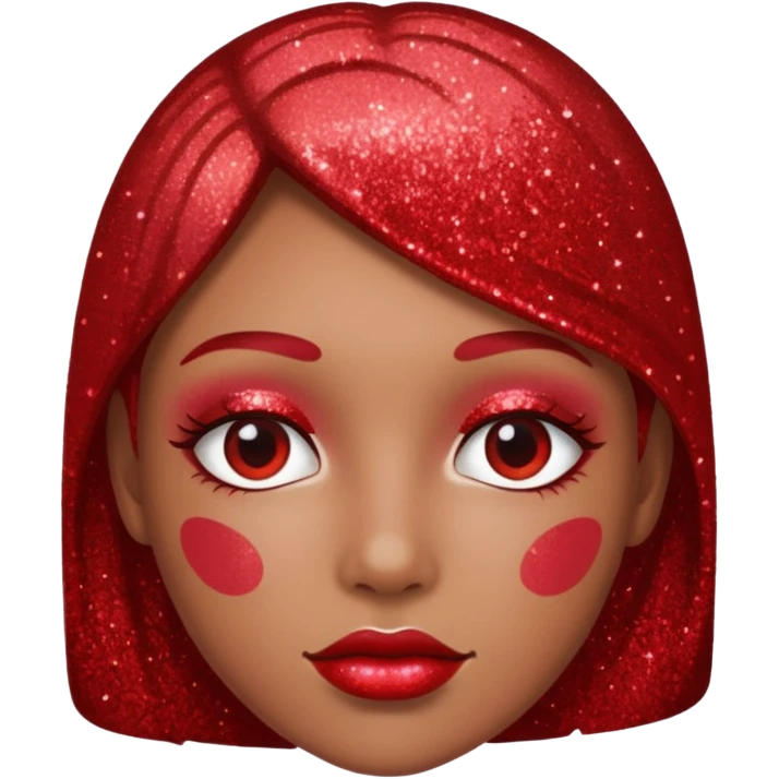 indivíduo vermelho glitter emoji