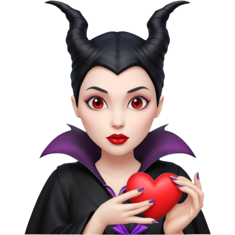 Maleficent blowing a heart emoji