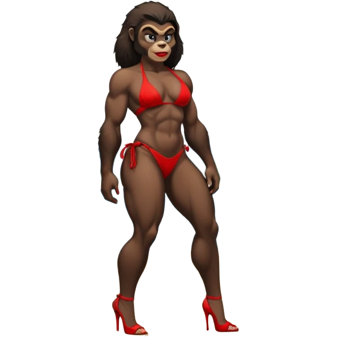 Gamba gorila playa bikini pintalabios tacones emoji