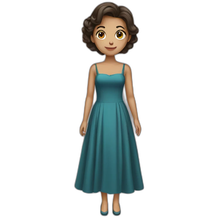 Brune with dress emoji
