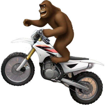 Big foot jumping the Grand Canyon on a dirtbike  emoji