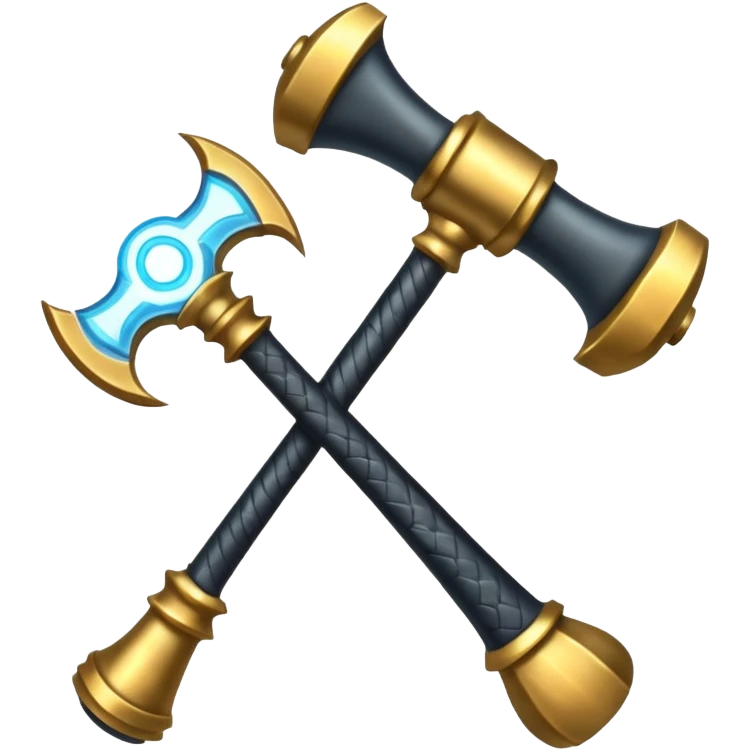 a large, mystical hammer weapon with Soulmask influences, glowing accents, for an emoji emoji