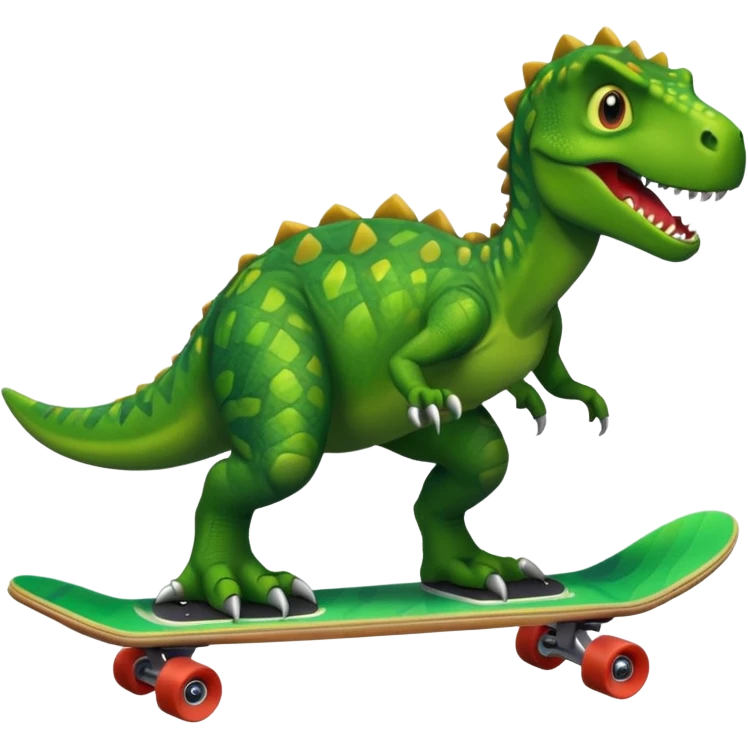 Dinosaur on a skateboard emoji