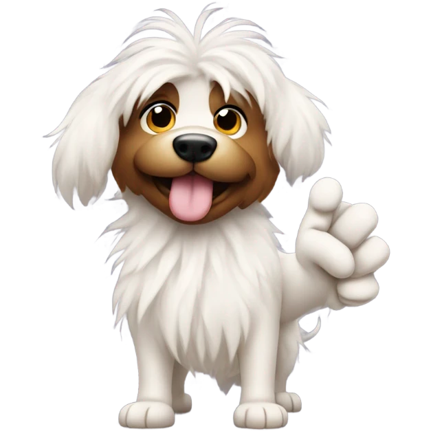 Wave dog mops with middle finger  emoji