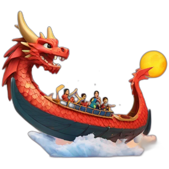 dragon boat on space emoji