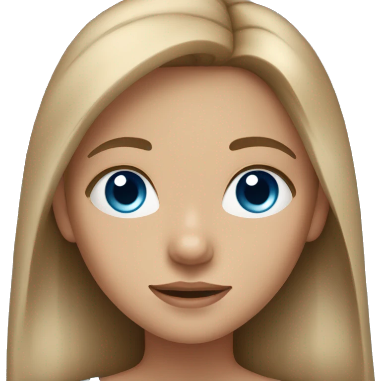 A light skinned , long brown hair girl with blue eyes  emoji