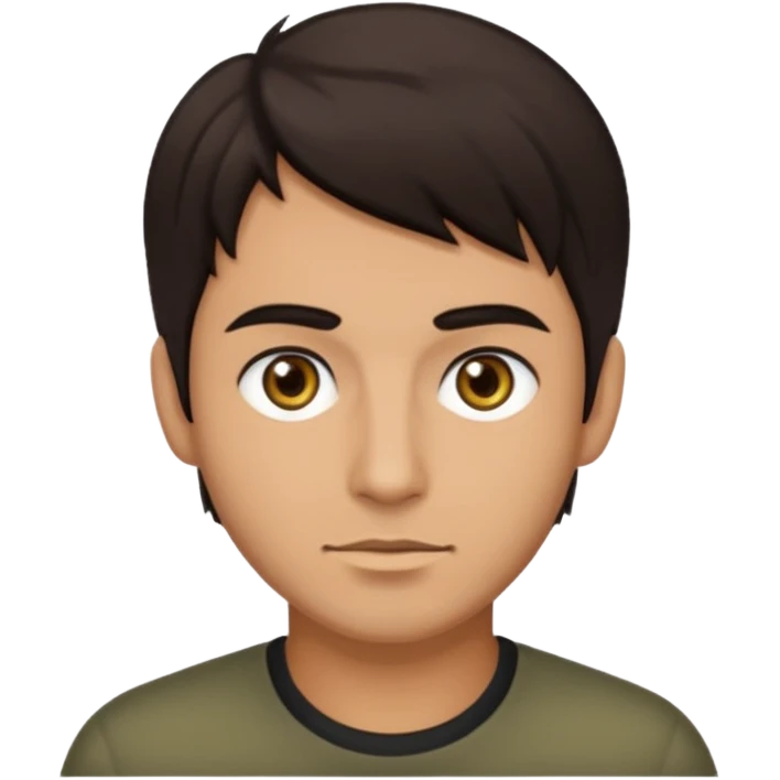 Hombre, pelo moreno, ojos negros y piel aceitunada emoji