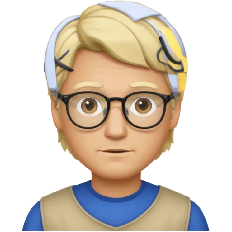 Man metis glasses blond hairs emoji