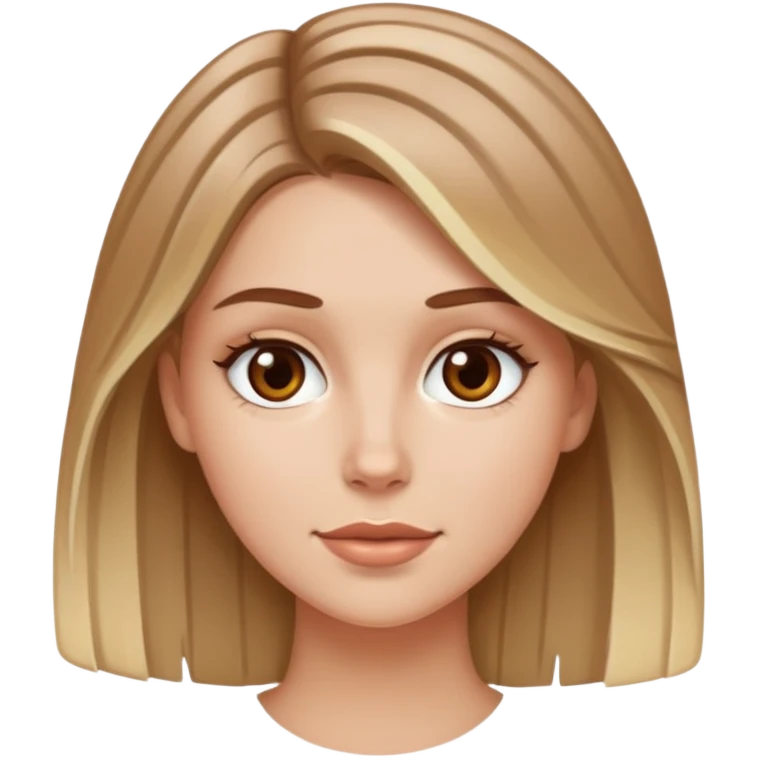 White Girl with blonde highlights in brown hair emoji