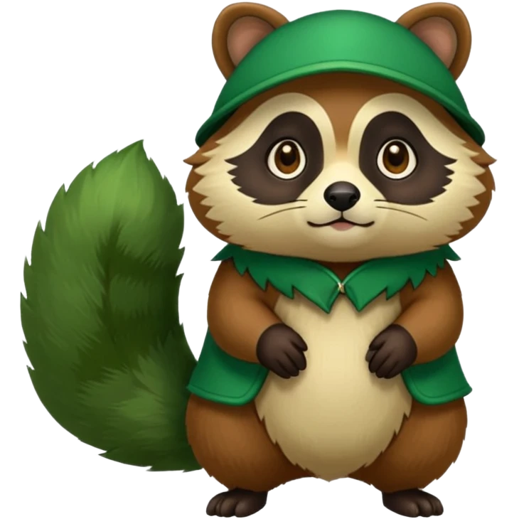 Green tanuki, all green body emoji