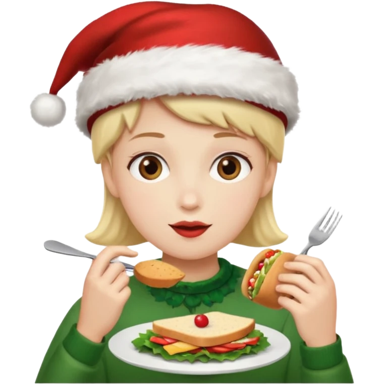 christmas character eating lunch emoji