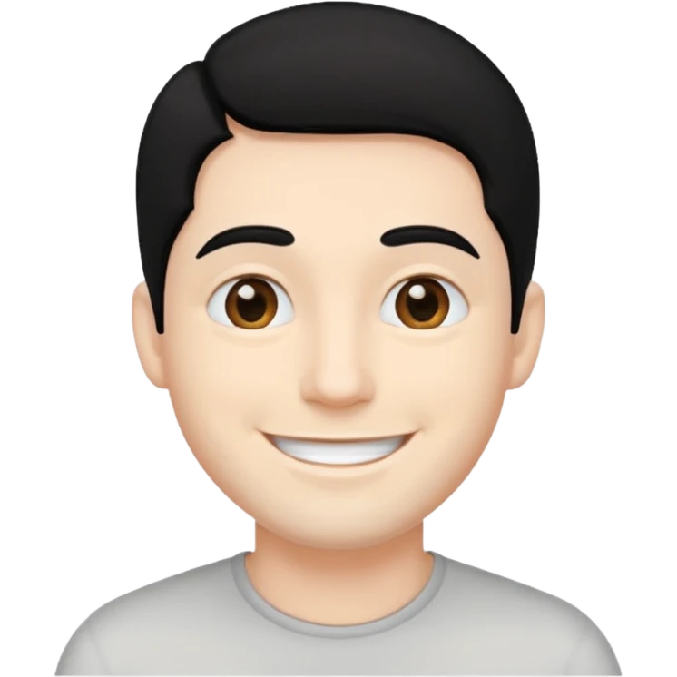мужчина с белым тоном кожи и черными волосами emoji