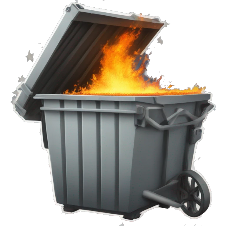 Dumpster fire violin music notes American flag emoji
