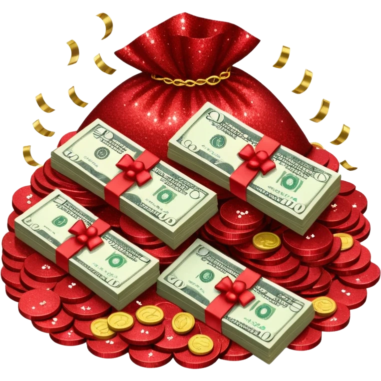 red glitter money emoji