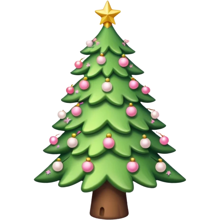 light green and light pink xmas tree emoji