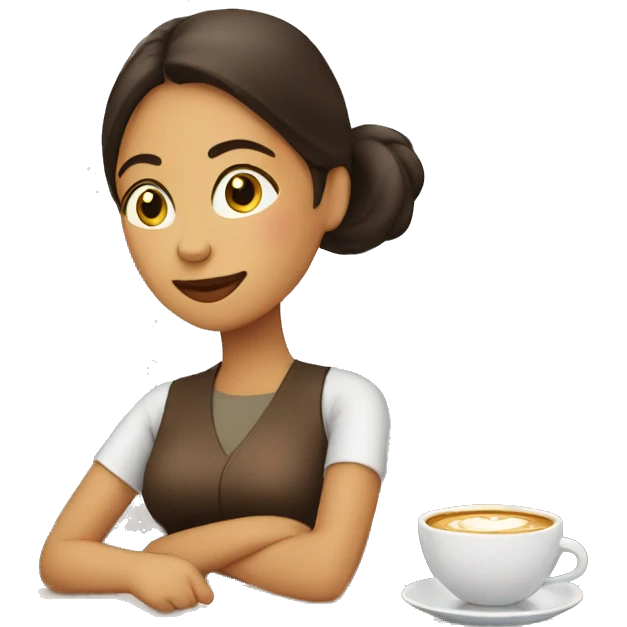 mujer tomando cafe emoji