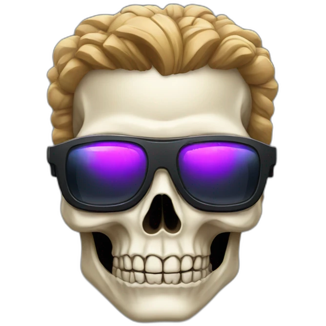 Terminator skull with disguise glasses emoji