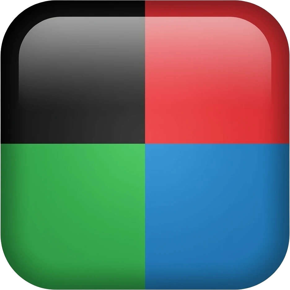 creer un logo avec damier mais que 4 carre avec les  couleur ps1 emoji