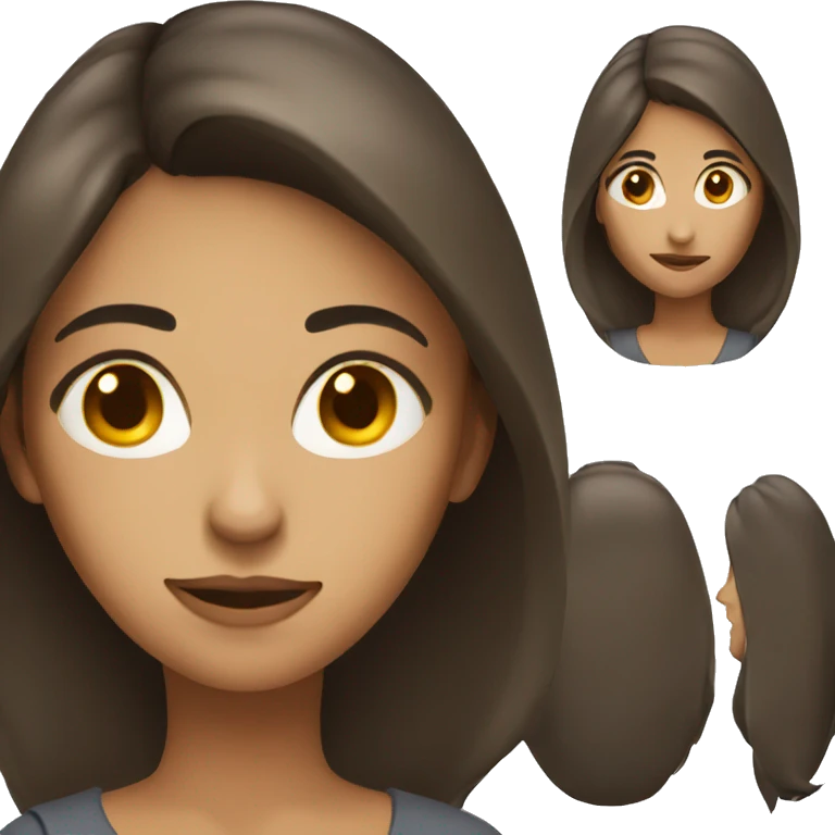 Brunette woman leaning forward emoji