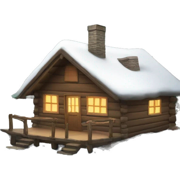 cozy cabin with creek emoji
