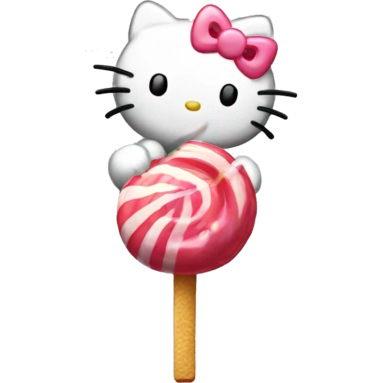 Hello kitty eating a lollipop  emoji