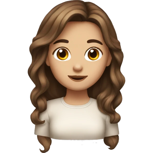Cute girl with brown hair emoji