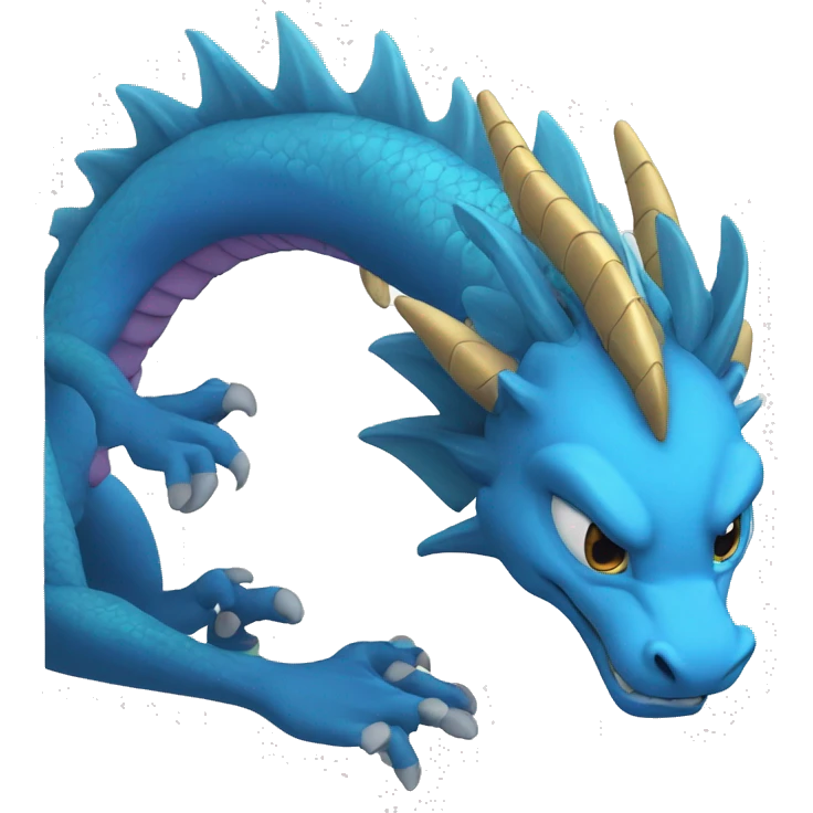 The blue dragon shows a heart with his hands emoji