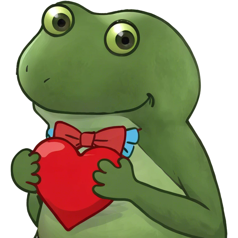 Bufo Holding a big red heart  emoji