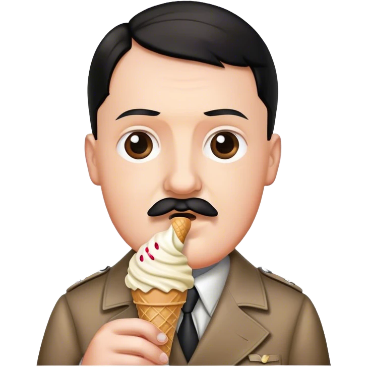 Hitler with ice cream emoji