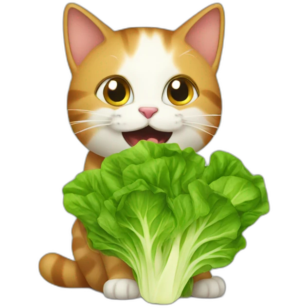 cat eat lettuce emoji