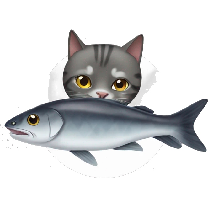 Cat eat fish emoji