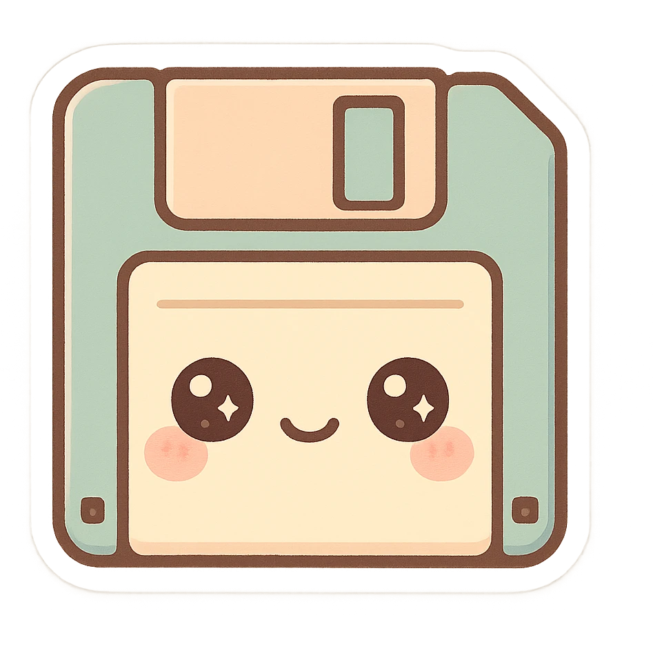 Floppy disk retro-tech aesthetic emoji