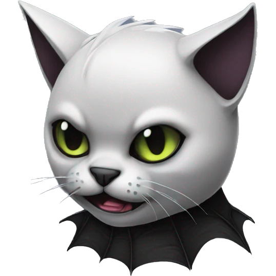 Black Edgy Emo Bat-cat emoji